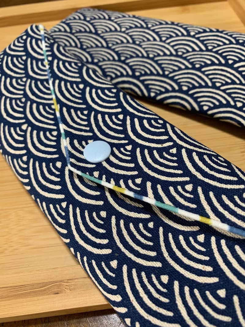 文青風環保純棉筷袋 ~ 寧靜海紋 沈穩藍 潮物 收納 手作餐具袋 禮