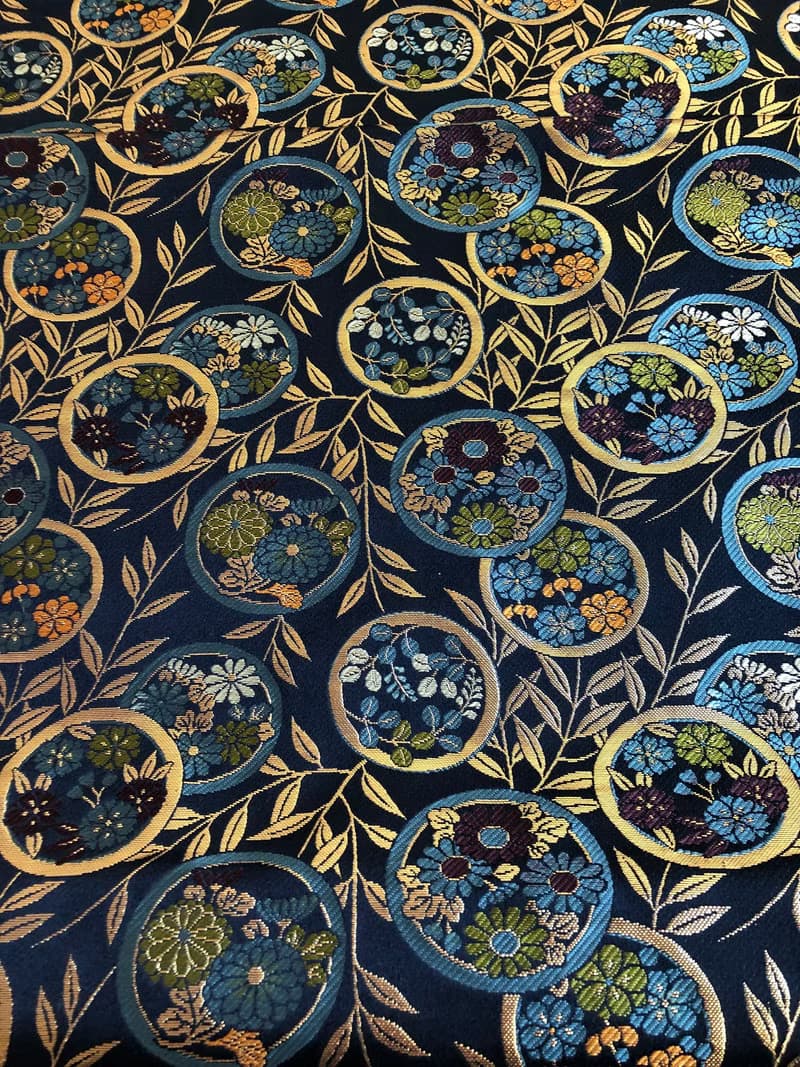 京西陣金襴錦織【紺藍圈上華文】-短夾/皮夾/零錢/禮物