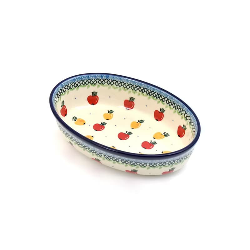 波蘭手工陶-紅黃蘋果系列-盤類