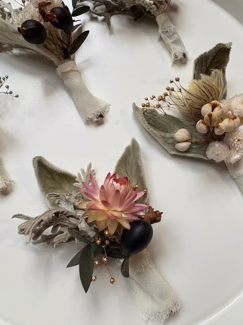 飄浮迷你花束磁鐵 乾燥花.永生花 ∣ 療癒小物.裝飾.婚禮小物