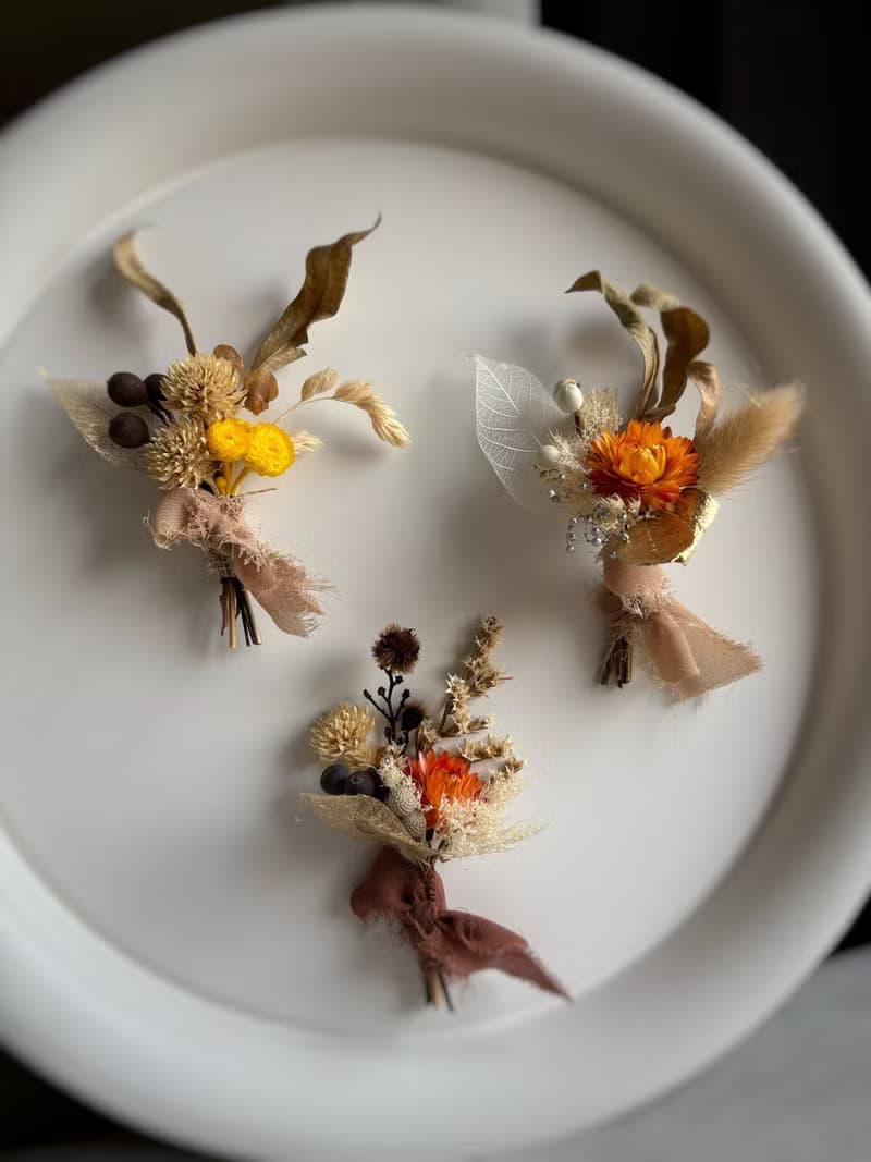 飄浮迷你花束磁鐵 乾燥花.永生花 ∣ 療癒小物.裝飾.婚禮小物
