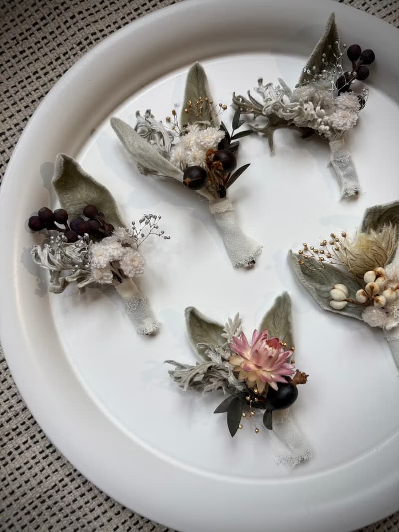 飄浮迷你花束磁鐵 乾燥花.永生花 ∣ 療癒小物.裝飾.婚禮小物