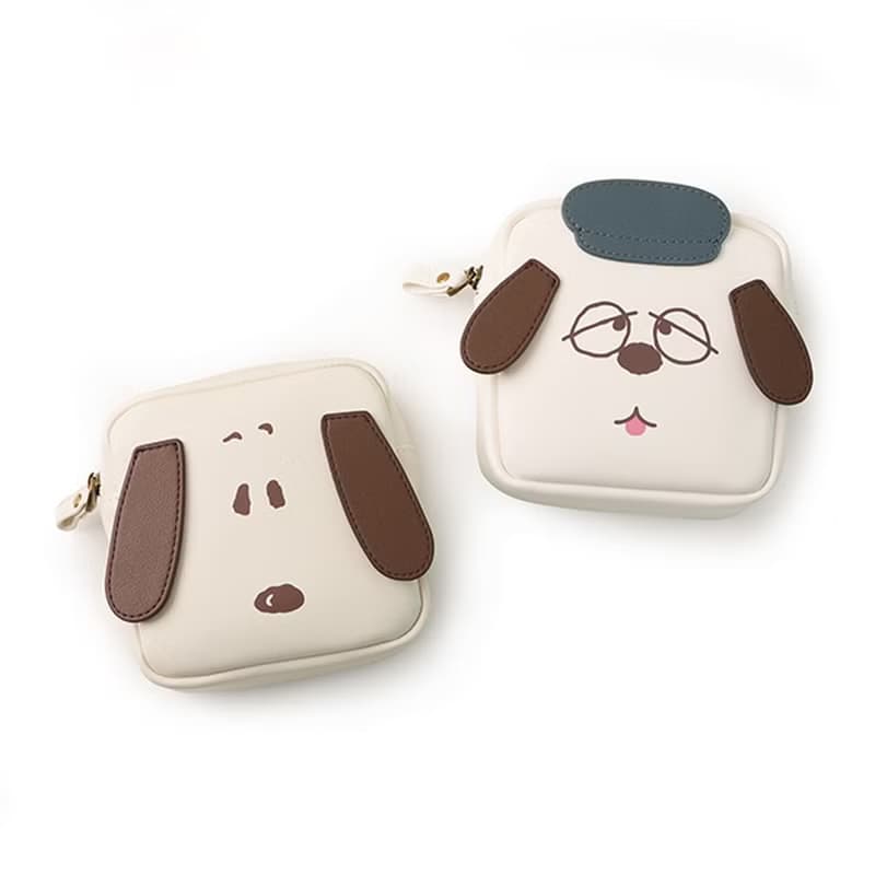Peanuts史努比皮革小方包-Snoopy & Olaf 隨身皮質收納包