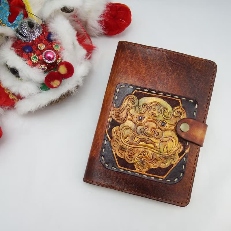 劍獅-平安獅皮革筆記本手帳書札書衣(加贈皮書籤)