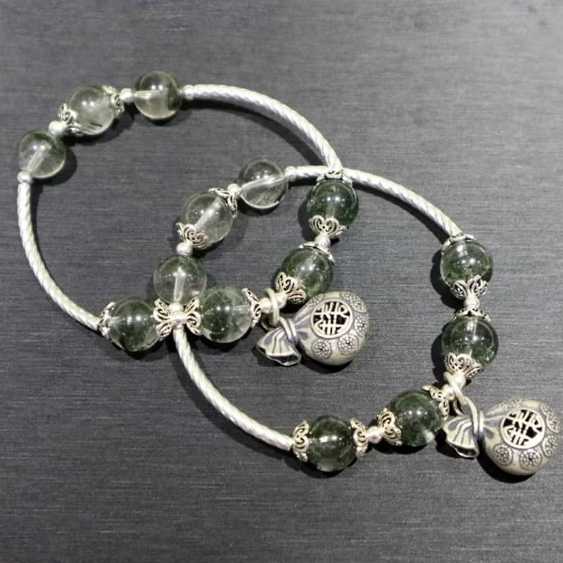 聚財綠幽靈手鐲轉運捕夢網手鏈個性手鍊+925銀飾
