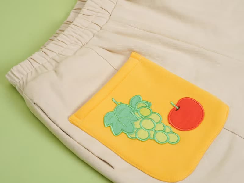 水果派對長褲 復古昭和 可愛舒服 精美刺繡 重工休閒褲