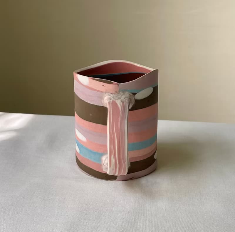 彩色線條波浪咖啡杯系列