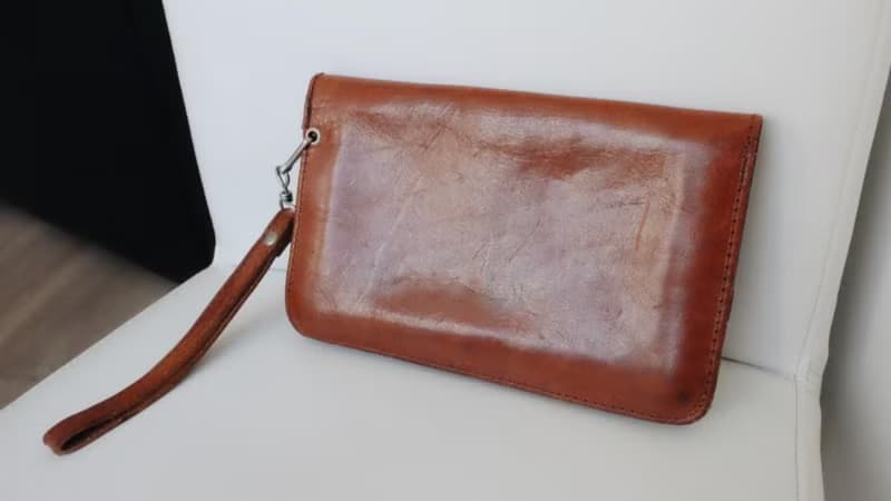 巴黎啡色真皮手提袋