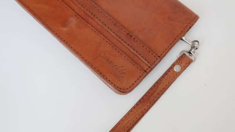 巴黎啡色真皮手提袋