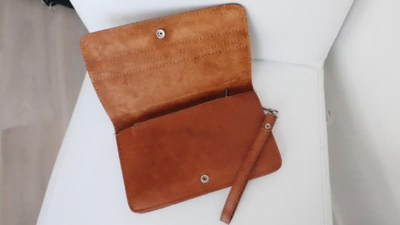 巴黎啡色真皮手提袋