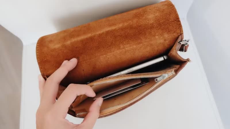 巴黎啡色真皮手提袋