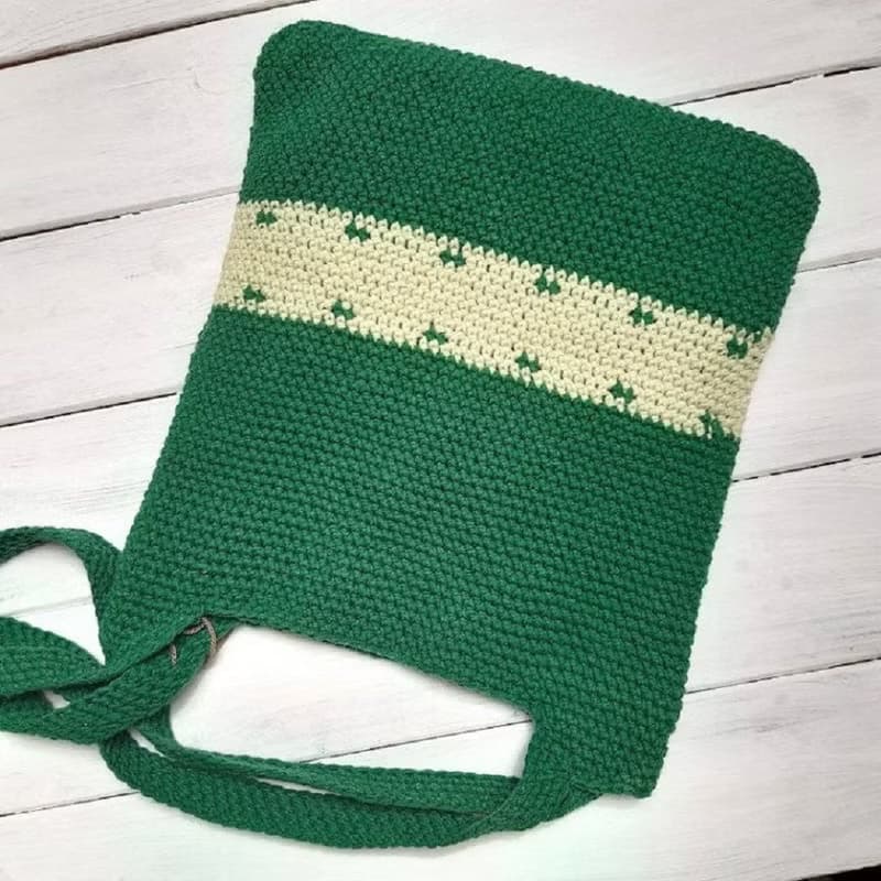 Hand Crochet Woman Green Handbag Shopping Bag Shoulder Bag Handmade