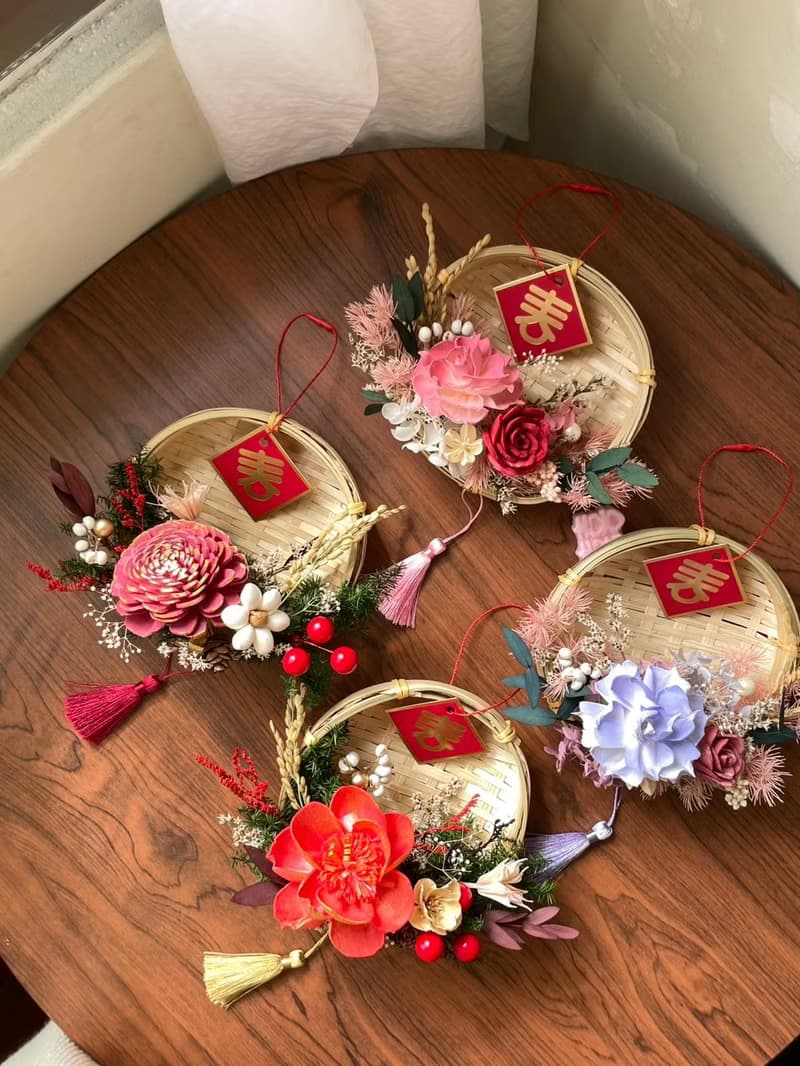 【2025新春限定】春暖花香乾燥花米篩 新年禮盒 新年掛飾