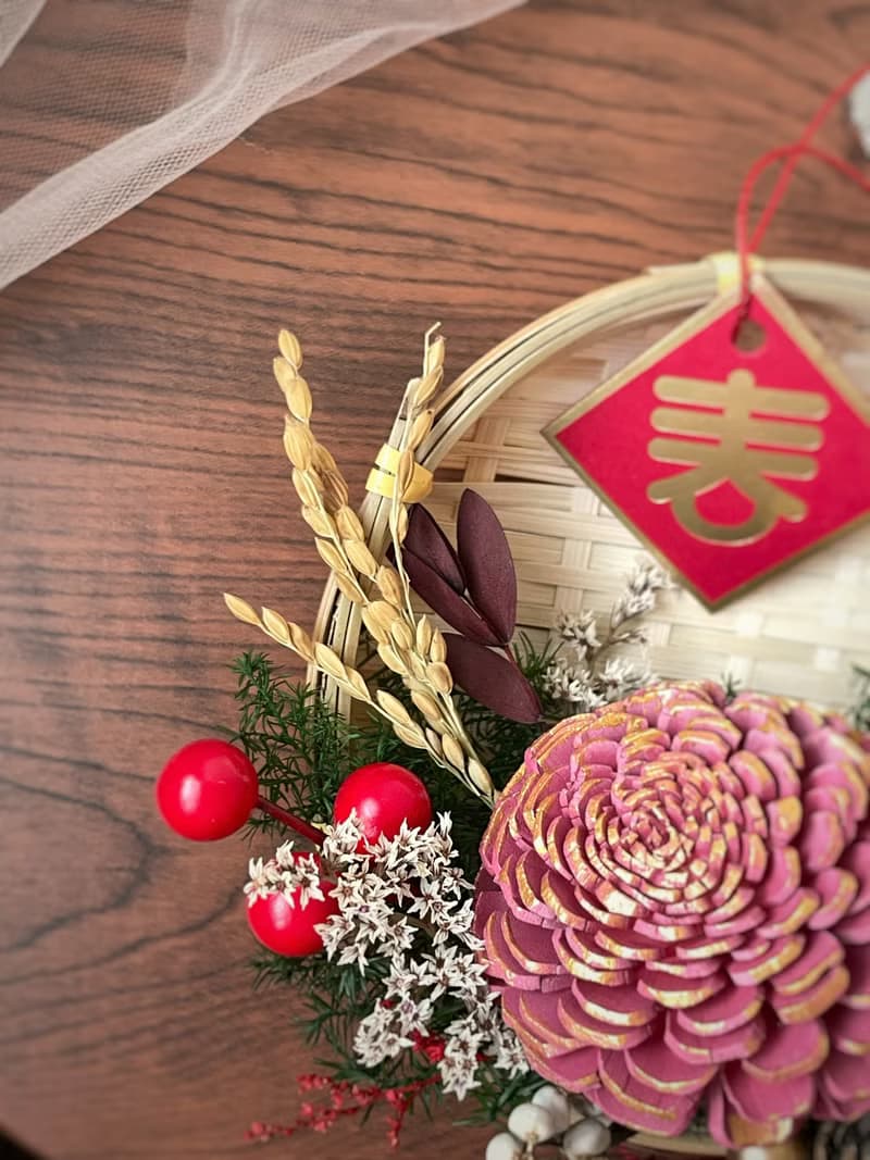 【2025新春限定】春暖花香乾燥花米篩 新年禮盒 新年掛飾