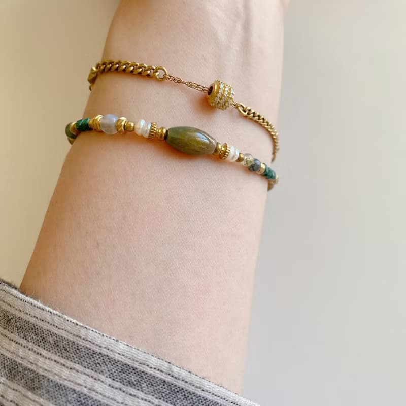 日光迴圈-鋯石 黃銅手鍊