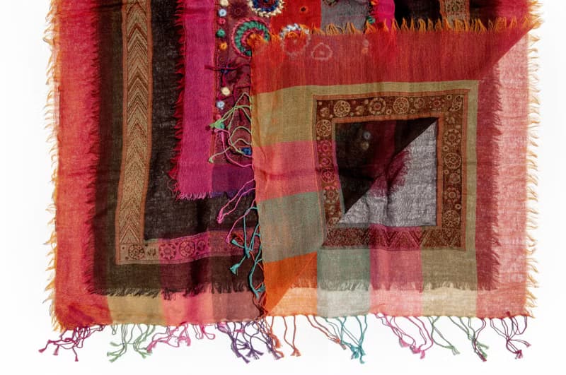 喀什米爾Cashmere/水煮羊毛披肩/針織圍巾/刺繡圍巾/羊絨披巾-花
