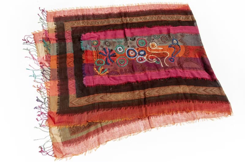 喀什米爾Cashmere/水煮羊毛披肩/針織圍巾/刺繡圍巾/羊絨披巾-花