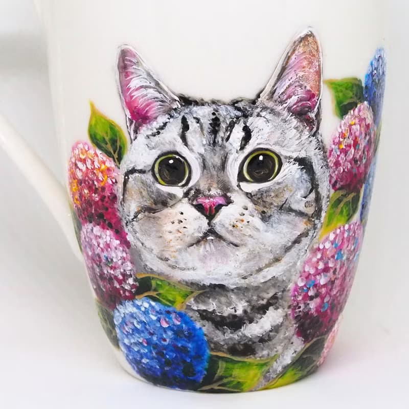 馬克杯系列－繡球花貓貓