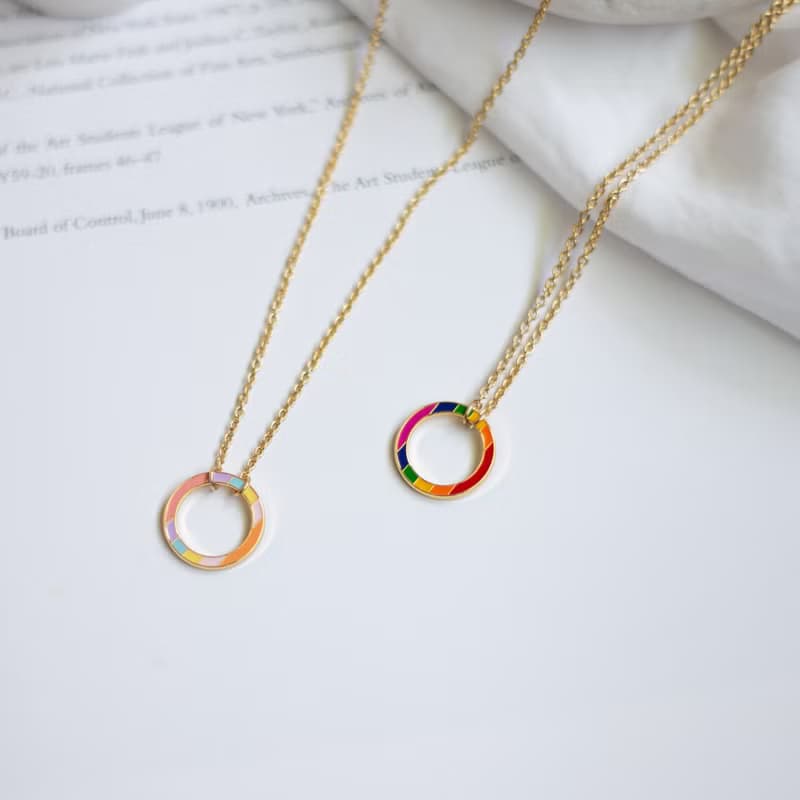 彩虹項鍊  LGBT 鍍k金 項鍊 頸鏈 彩虹 手鍊