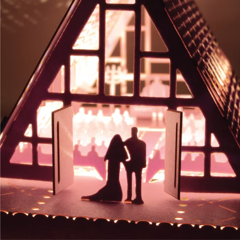 步入教堂 - POSTalk 藝術光影模型 (LM-08) 【情人節/求婚/結婚】