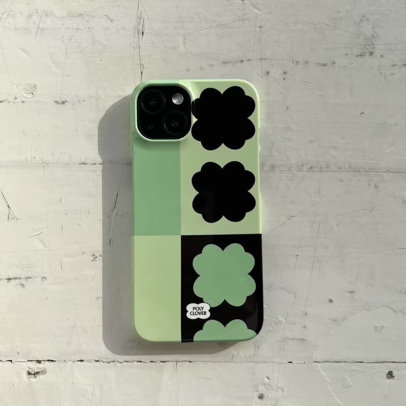 half clover hard iPhone Case (green)