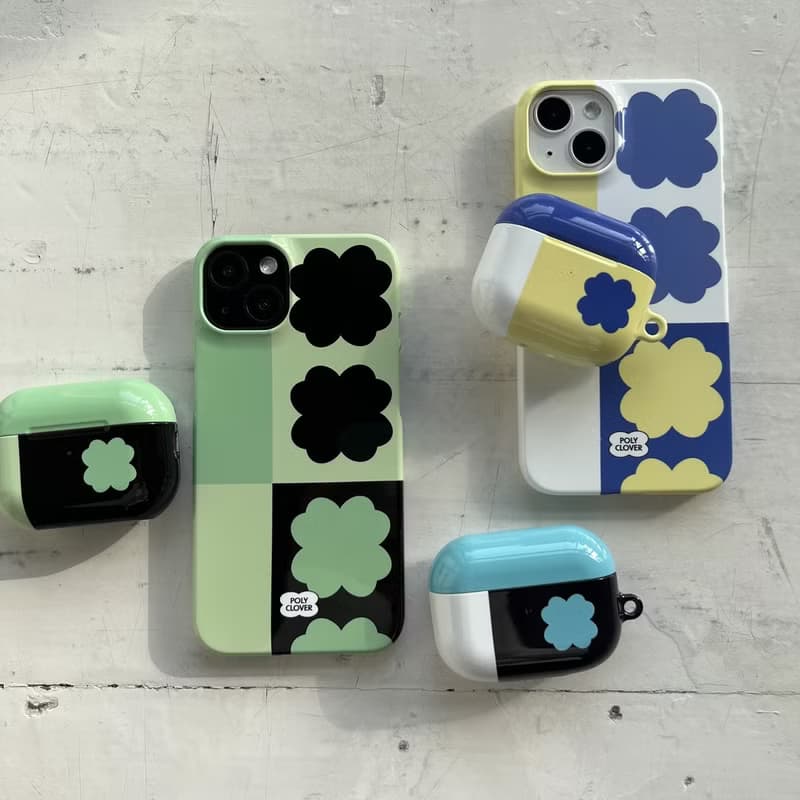 half clover hard iPhone Case (green)