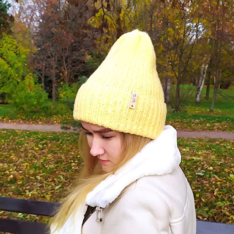 Winter yellow womens hat | レディース帽子