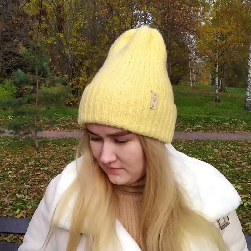 Winter yellow womens hat | レディース帽子