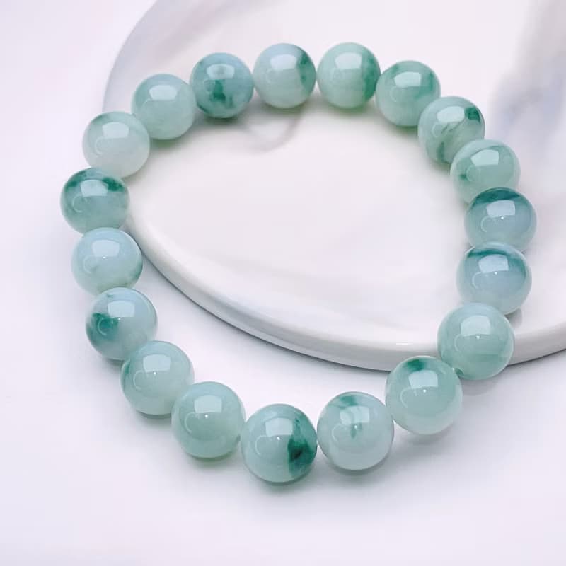 【好運連連】飄藍花翡翠手珠手鍊 | 天然緬甸玉A貨翡翠 | 送禮