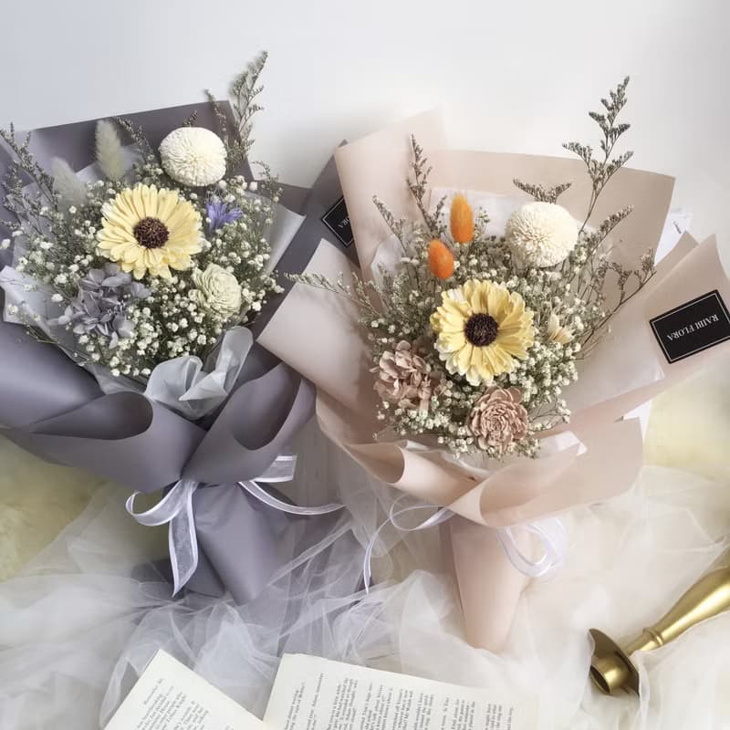 畢業花束/向日葵/滿天星乾燥花/木棉花乾燥花