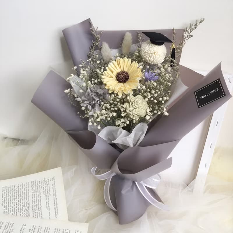 畢業花束/向日葵/滿天星乾燥花/木棉花乾燥花