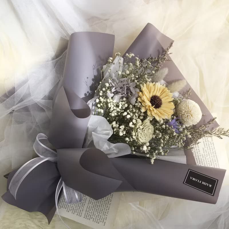 畢業花束/向日葵/滿天星乾燥花/木棉花乾燥花