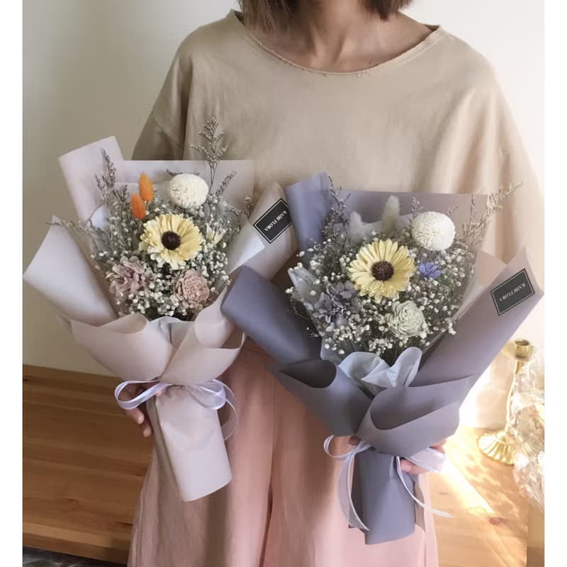 畢業花束/向日葵/滿天星乾燥花/木棉花乾燥花