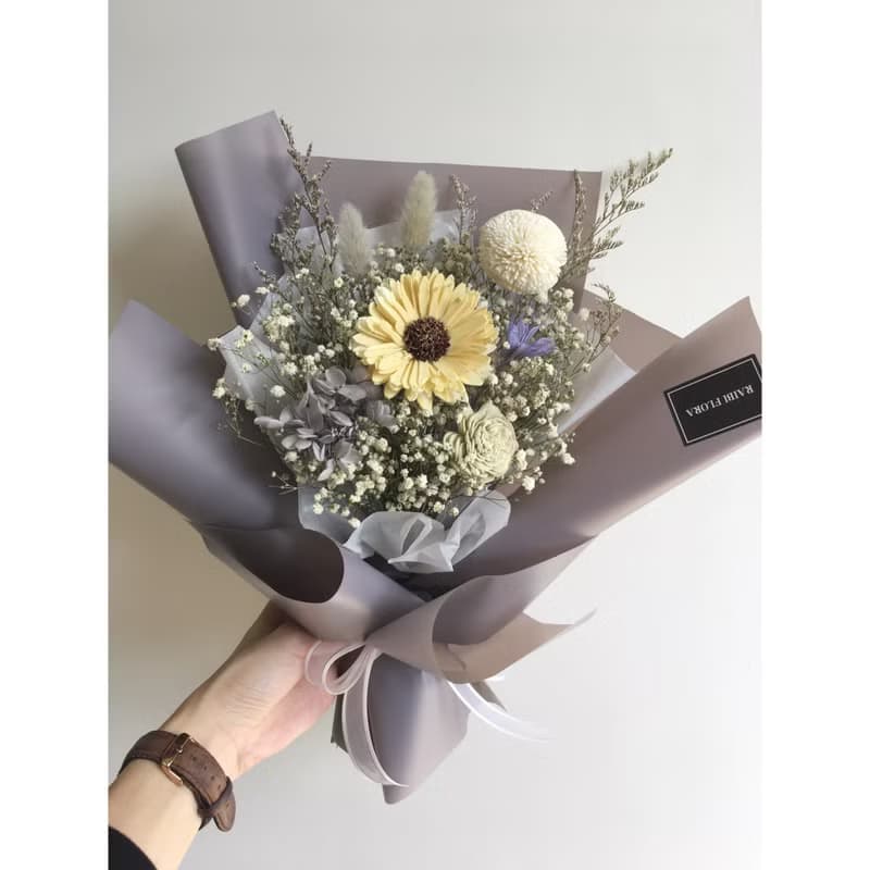 畢業花束/向日葵/滿天星乾燥花/木棉花乾燥花