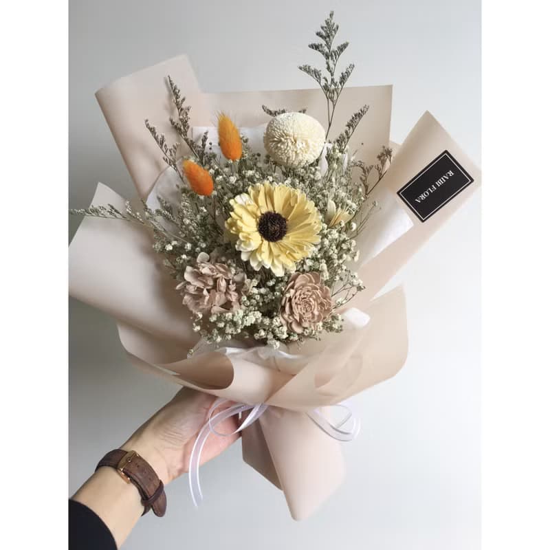 畢業花束/向日葵/滿天星乾燥花/木棉花乾燥花