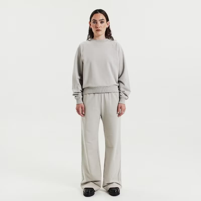 Bread & Boxers 女用寬鬆短版休閒衛衣 - 米灰