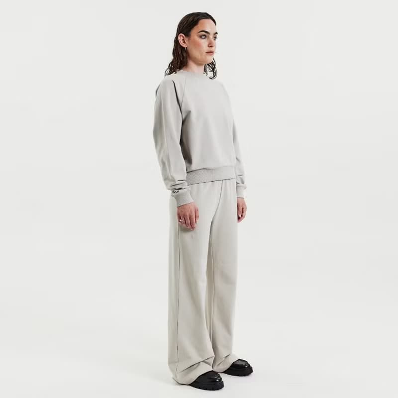 Bread & Boxers 女用寬鬆短版休閒衛衣 - 米灰