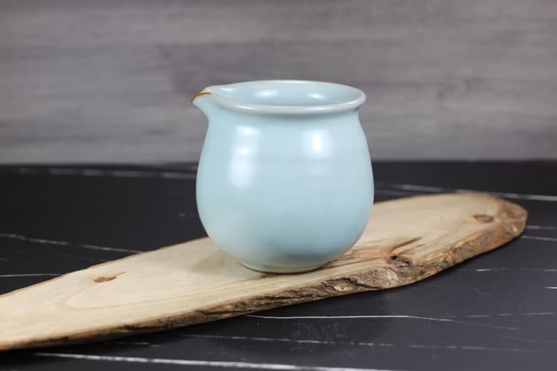 【送禮好物】360~400ml 汝窯無把 手拉坯 咖啡下壺 茶海 公道杯