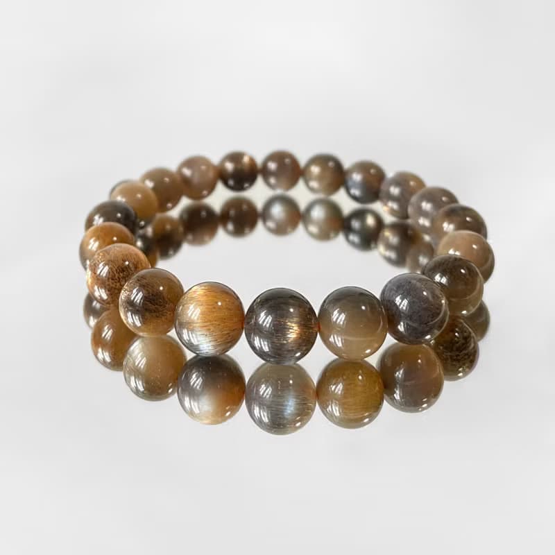 限時88折 | 黑金骨幹日月同輝手串手鍊 11mm+ (每顆都是金銀雙眼)