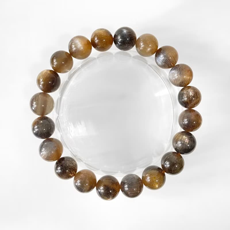 限時88折 | 黑金骨幹日月同輝手串手鍊 11mm+ (每顆都是金銀雙眼)