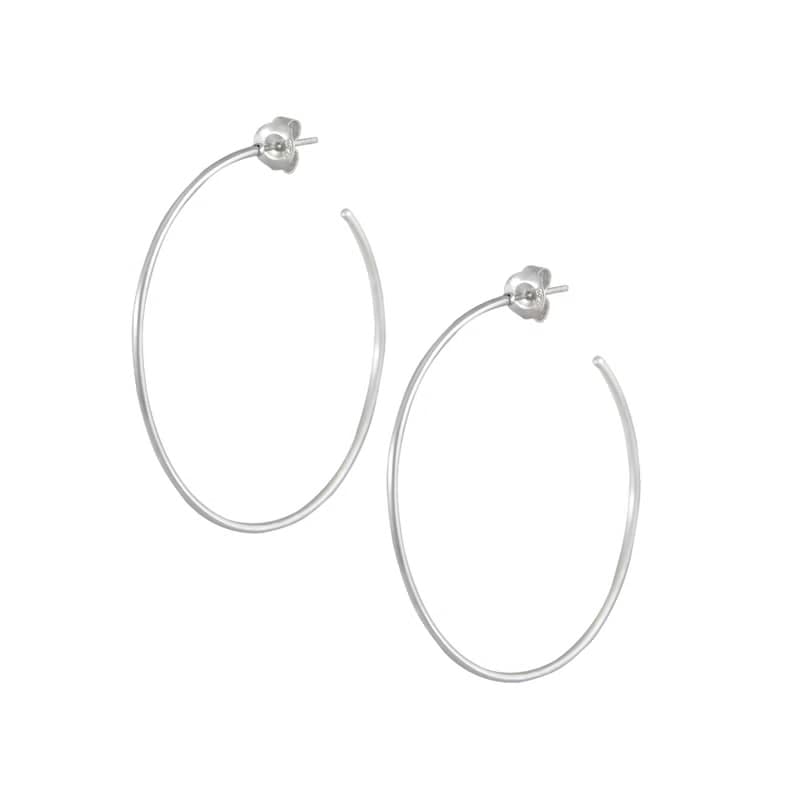 Thin Hoop Earrings 細線圈純銀耳環 圓圈 圈圈 大圈圈型純銀耳環