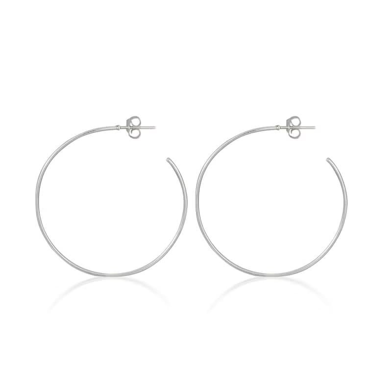 Thin Hoop Earrings 細線圈純銀耳環 圓圈 圈圈 大圈圈型純銀耳環