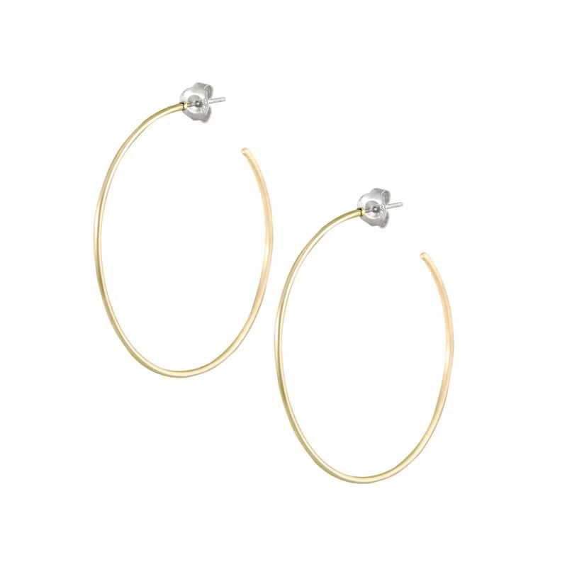 Thin Hoop Earrings 細線圈純銀耳環 圓圈 圈圈 大圈圈型純銀耳環