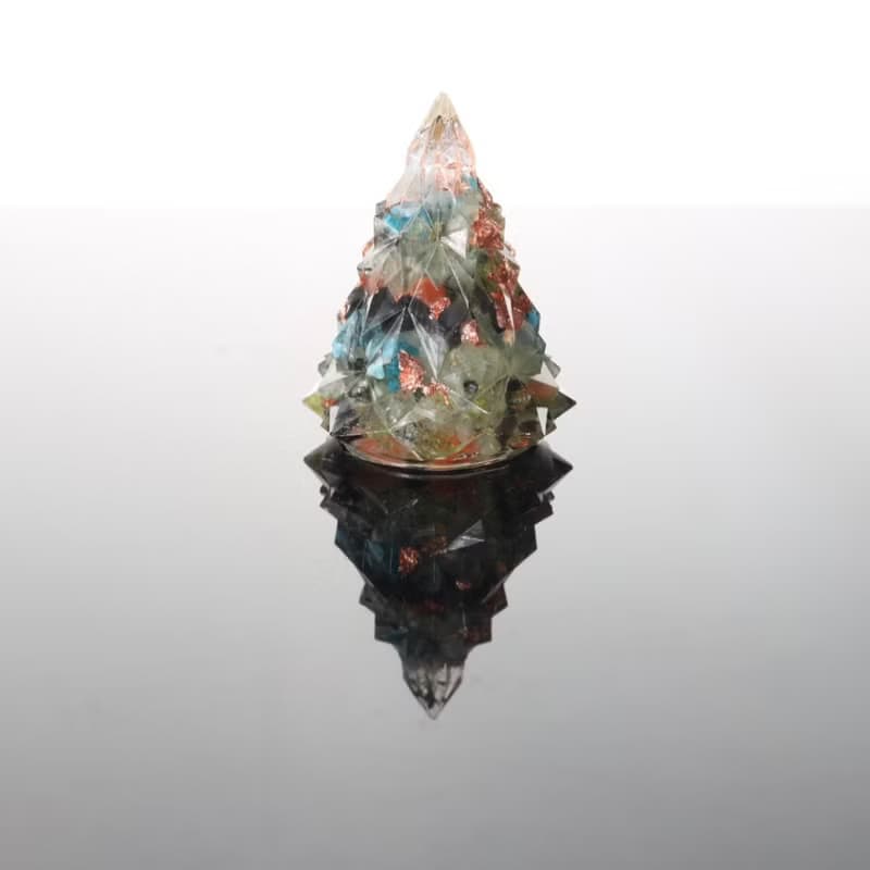 【畢業禮物】綠色玫瑰金箔水晶聖誕樹-奧剛能量樹/療癒綠寶石樹