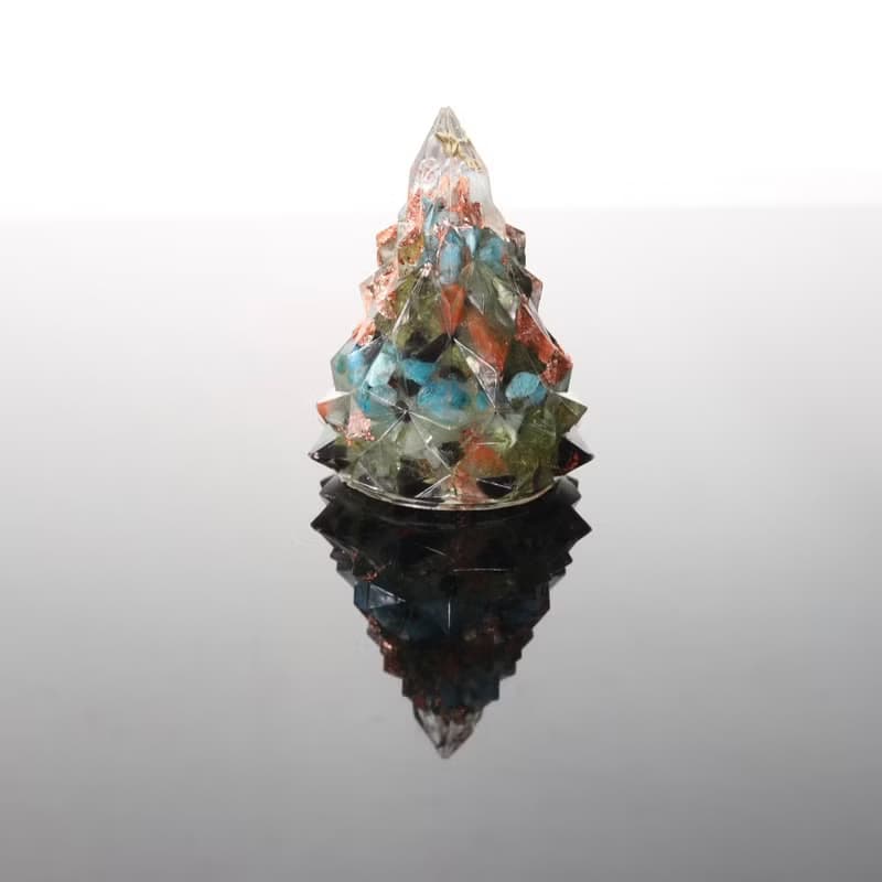 【畢業禮物】綠色玫瑰金箔水晶聖誕樹-奧剛能量樹/療癒綠寶石樹