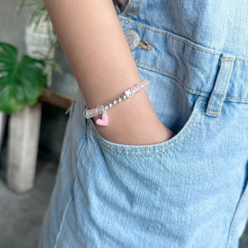 粉紅派對-兒童手鍊/手工串珠