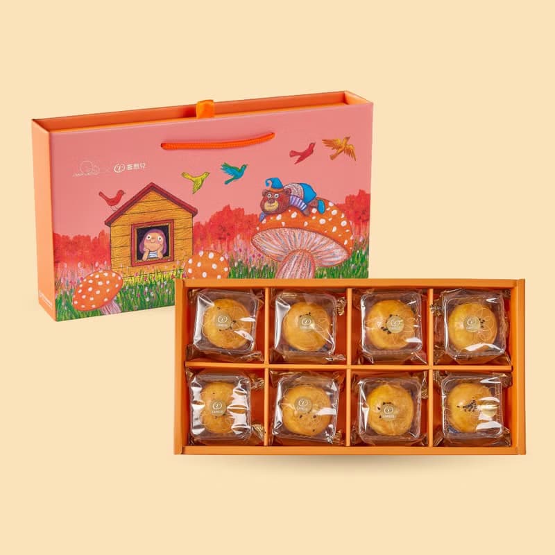 【喜憨兒×幾米】花鳥尋月8入蛋黃酥禮盒(C1) 中秋