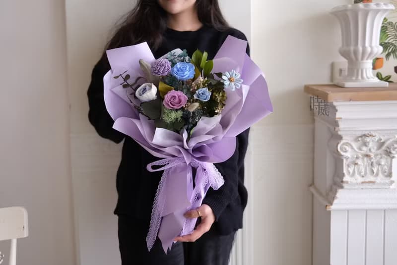 紫霞精靈 不凋花花束