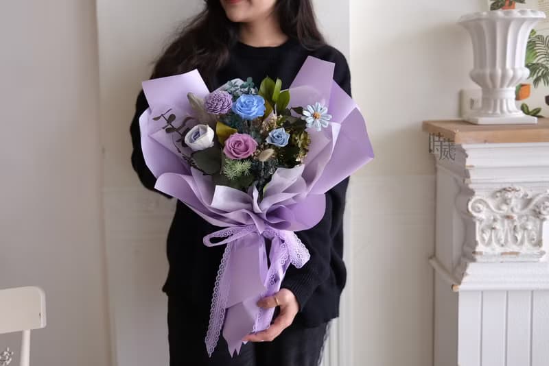 紫霞精靈 不凋花花束