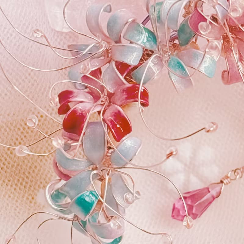 彼岸花耳掛式耳環 撞色療癒系耳飾 ear hook / ear cuffing